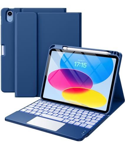 Harvopu for iPad A16 11th/10th Generation Case with Keyboard, Folio Cover