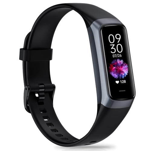 Fitness Tracker, Activity Trackers with 24/7 Heart Rate Blood Pressure Sleep Monitor, 1.10" AMOLED Touch Screen Step Counter, Waterproof Smart Watch Health Pedometer for Women Men