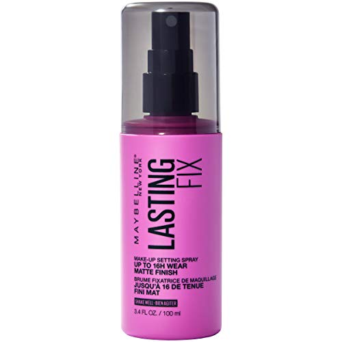 Maybelline Facestudio Long Lasting Fix Setting Spray, 16HR Matte, 3.4 fl oz | Setting Spray for Shine-Free Makeup Lock, With Weightless Breathable Formula, Prevents Fading and Melting