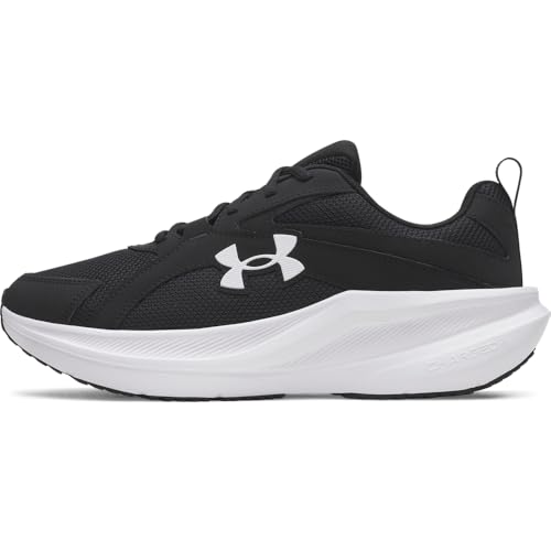 Under Armour Men's Charged+ Assert 11 Running Shoe, (001) Black/Black/White, 8, US