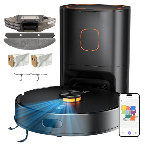 Robot Vacuum and Mop Combo, 90-Day Self Emptying, 10000Pa Strong Suction, dToF Laser Navigation Smart Mapping, 160Min Runtime, Anti-Tangle Robotic Vacuum Cleaner for Hard Floor, Pet Hair, Carpet