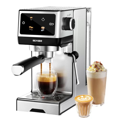 SECPOEDR 20 Bar Espresso Machine with Milk Frother, Cold Brew, Touch Screen