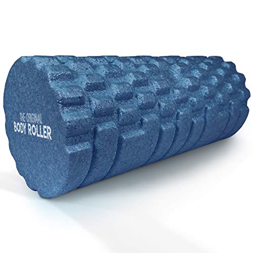 The Original Body Roller - High Density Foam Roller Massager for Deep Tissue Massage of the Back and Leg Muscles - Self Myofascial Release of Painful Trigger Point Muscle Adhesions (Blue)