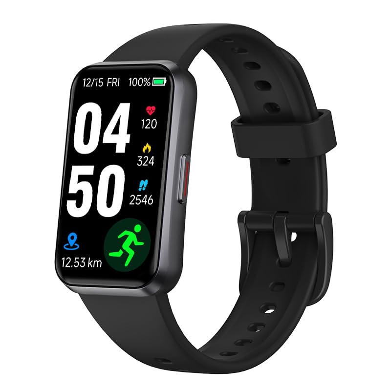 USMECBL Fitness Trackers,Heart Rate Blood Oxygen Sleep Monitor,1.47‘’ OLED Display,Calorie Pedometer Steps Counter Activity watchs,Smart Band 24/7 Health Monitoring(Black)