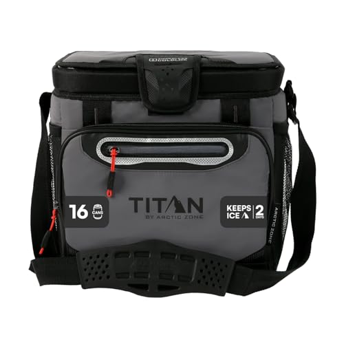 Titan 16 Can Zipperless HardBody Cooler, Keeps Ice 2 Days, Sharkskin Gray