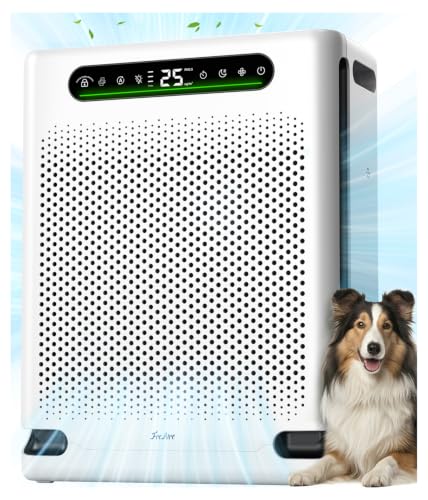 FreAire Air Purifiers for Home Large Room Up to 2600 Ft², HAP605 White | HEPA Air Purifier with Washable Filter and Real-Time PM2.5 Display, 20 dB Sleep Mode, Turbo Mode for Pet Hair, Dust & Smoke