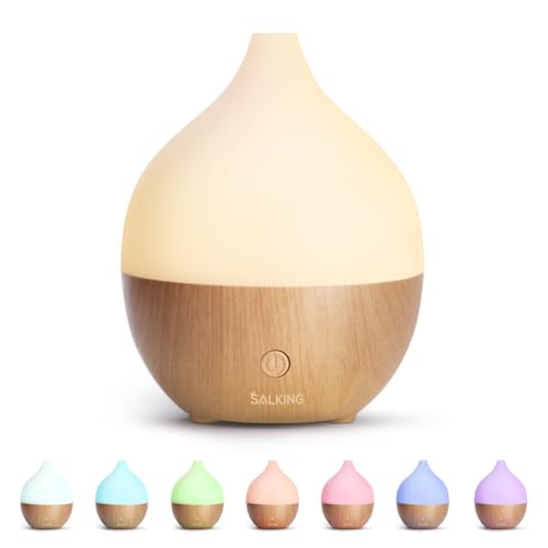 SALKING Essential Oil Diffuser for Home, 100ml Small Aromatherapy Diffuser | Ultrasonic Diffusers for Essential Oils, Warm White Lights, Cool Mist Humidifier with Auto Shut-Off, for Bedroom, Office