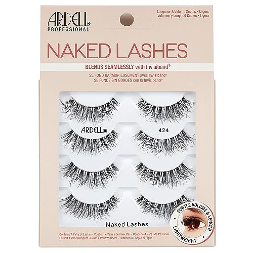 Ardell Naked Lashes 424 Wispy Lashes Natural Look False Eyelashes, 4 Pairs