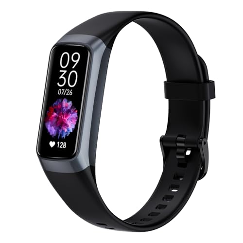 Fininv Fitness Tracker with 24/7 Heart Rate Blood Oxygen Sleep Monitor,Activity Tracker with 1.1" AMOLED Touch Color Screen, Multiple Sport Modes Step Counter,IP68 Waterproof for Women Men (Black)