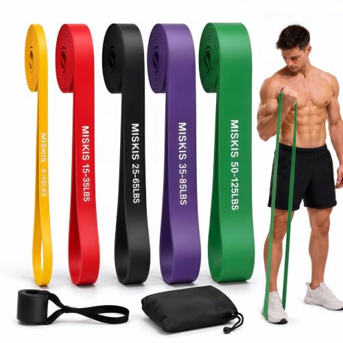Resistance Bands for Working Out, 5-Level Pull Up Assistance Bands Set | Exercise Bands and Workout Bands for Pull-ups, Strength Training, Stretching, Mobility, and Full-body Home or Gym Workouts.