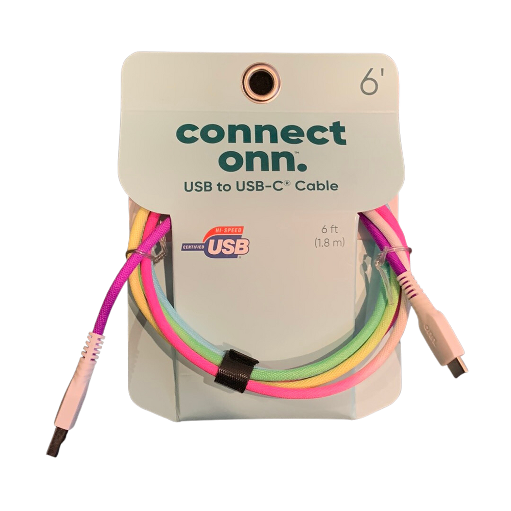Connect Onn USB to USB-C Cable 6ft (1.8m)