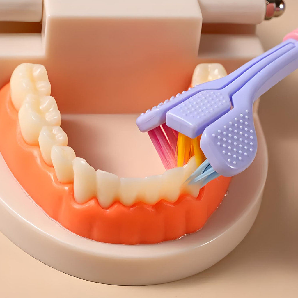 Yalina Triple-Sided Ultra-Fine Soft Bristle Toothbrush for Enhanced Oral Health