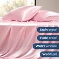 Seasonwood Pink Sheets Queen Size Soft 1800 Microfiber Satin Sheet Set 4 Pieces 2 Pillowcase
