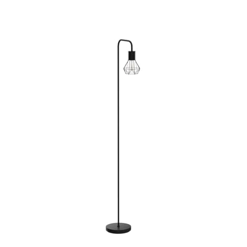 BoostArea Industrial Floor Lamp, Diamond Shape Design, 6W LED Bulb, E26 Socket, On/Off Footswitch, Premium Quality, Safe, Easy Assembly, Modern Style, Black