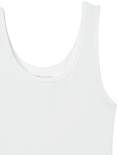 Amazon Essentials Women's Slim-Fit Tank, Pack of 2, White, Medium