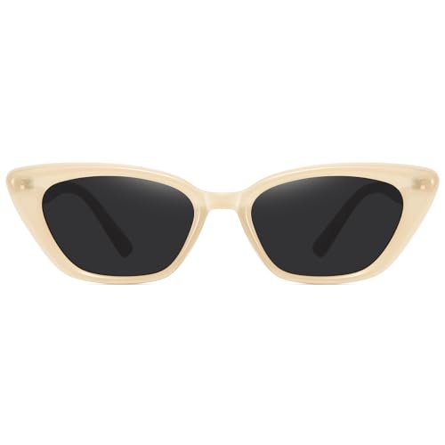WOWSUN Cat Eye Sunglasses Womens Retro Narrow Trendy Polarized Sunglasses