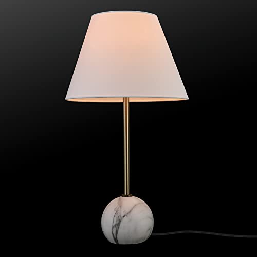 Globe Electric 67531 Lila 19" Table Lamp, Blush Pink, Matte White Accents, White Linen Shade, On Off Switch on Socket