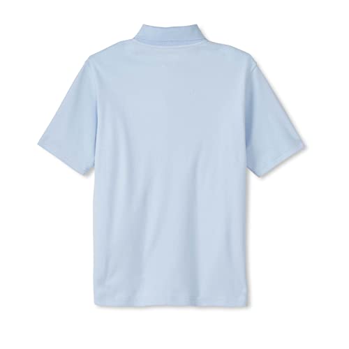 French Toast Unisex Kid's Adaptive Short Sleeve Polo Shirt | Hook and Loop Placket | Flat Seams, Light Blue (New), 45021