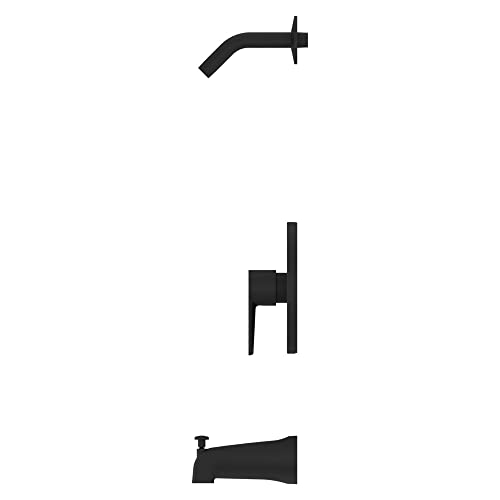 Pfister Pfirst Modern Tub and Shower Trim Without Shower Head (Valve Sold Separately), Single Handle, Matte Black Finish, R89070B
