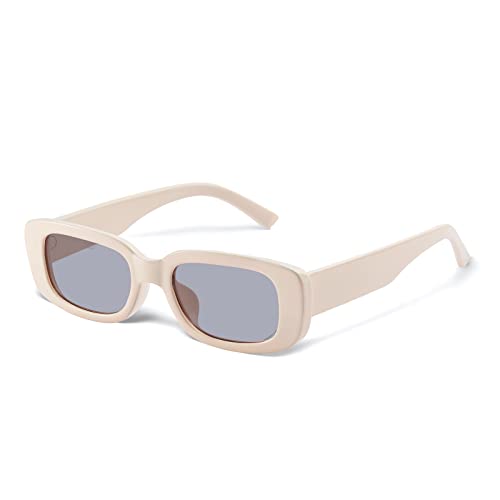 JASPIN Rectangle Sunglasses for Women Men Trendy Y2k Retro 90s Sun Glasses UV400 Protection Cool Square Frame