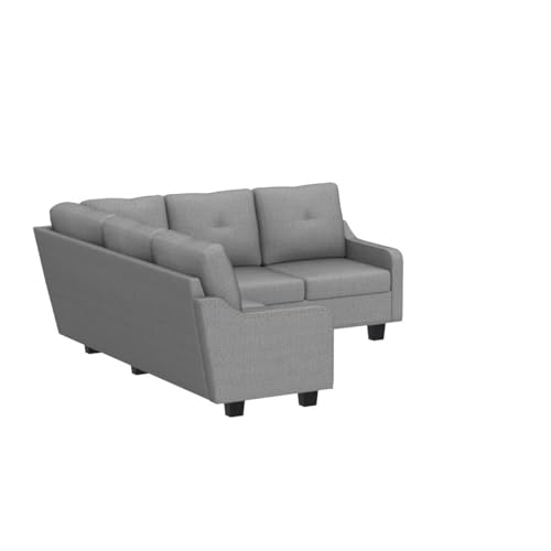 HONBAY Convertible Sectional Sofa L Shaped Couch for Small Apartment Reversible Sectional Couch for Living Room,Dark Grey