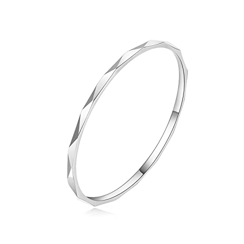 MRENITE 1mm Solid 10kt White Gold Dainty Plain Wedding Band Ring for Women Thin Stackable Ring in White Gold Size 10