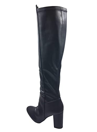 TruFox Womens Classy Fashion Knee High Block Heel Boots, Black, 5.5