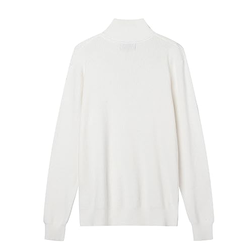 Mud Kingdom Men's Quarter-Zip Sweater Pullover Long Sleeve Knit Soft Touch Beige Small