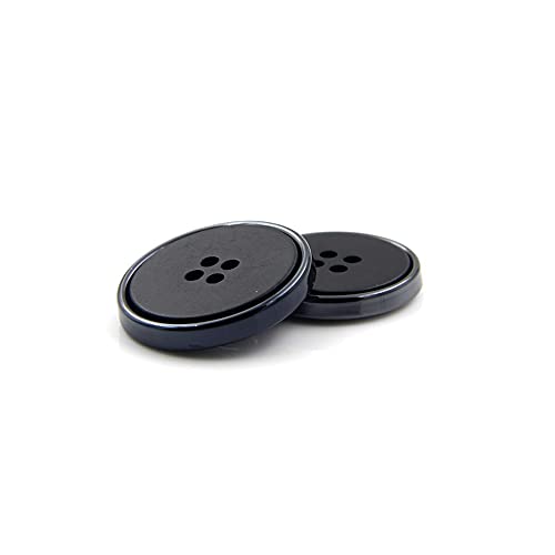 10 PCS Resin Round Black Men Suit Buttons 4 Holes Coat Windbreaker Buttons DIY Sewing Accessories (Black, 15mm)
