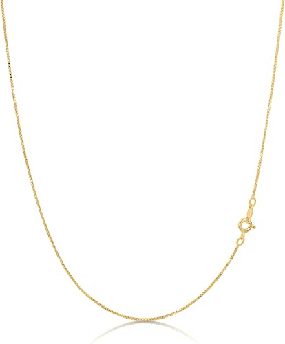 KEZEF Rose Gold Plated Silver Box Chain Necklace, 1mm Thin Solid 925 Rose Gold Necklace for Women and Men, Nickel Free, Hypoallergenic & Anti Tarnish, 40 Inch