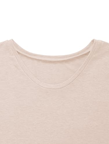 MIROL Women's Cap Sleeve Tank Tops U Neck Solid Color Casual Shirts Loose Fit Basic Blouse Brown