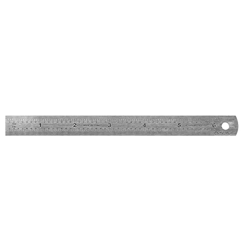 Pacific Arc Stainless Steel Ruler with 8th, 16th,32nd, and 64th Inch Graduations, 06 Inches