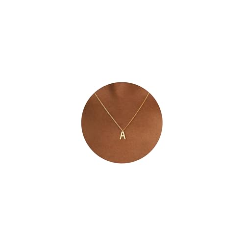HANLI Initial Necklaces for Women - 14k Gold Plated Dainty Letter Necklace Alphabet W Necklace Personalized Monogram Name Necklace Gold Initial Necklace for Women Simple Jewelry
