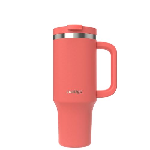 Contigo Streeterville 40oz Tumbler, Stainless Steel Vacuum Insulated, Leak-Proof, Cold for 29 Hours, Coral