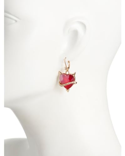 Betsey Johnson Leopard Heart Drop Earrings