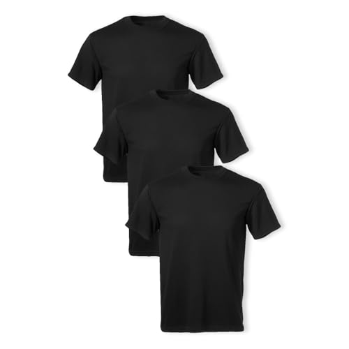 Soffe Men's 3 Pack - USA Poly/Cotton Military Tee, Black, Small