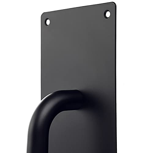 Sumnacon 2 Sets 12 Inch Stainess Steel Door Handles - Sturdy Door Pull Push Plates with Screws,Solid Pull Push Handles for Home Office Public, Black