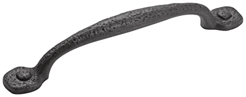 Hickory Hardware Solid Core Kitchen Cabinet Pulls, Luxury Cabinet Handles, Hardware for Doors & Dresser Drawers, 12 Inch Hole Center, Black Iron, Refined Rustic Collection