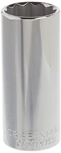 CRAFTSMAN Deep Socket, SAE, 1/2-Inch Drive, 11/16-Inch, 12-Point (CMMT47524)