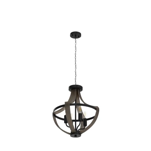 WOAEKR 13.1" Modern Farmhouse Hanging Pendant Lighting, 4-Light Rustic Interior Flush Mount Ceiling Light Fixture, Vintage Chandelier for Hallway Foyer Dining Room Entryway Kitchen Island Bedroom