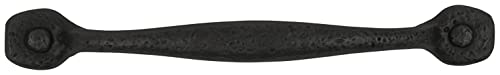 Hickory Hardware Solid Core Kitchen Cabinet Pulls, Luxury Cabinet Handles, Hardware for Doors & Dresser Drawers, 12 Inch Hole Center, Black Iron, Refined Rustic Collection