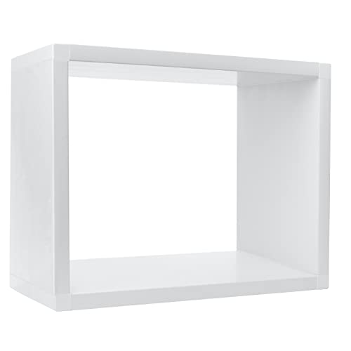 BAFAT Floating Wall Cube Shelves,Deep in 9" 45 Large White Box Shelf for Wall Storage,Floating Bookshelf,Cubby Storage Organizer for Bedroom,Bathroom, Living Room, Kitchen,Office(White)