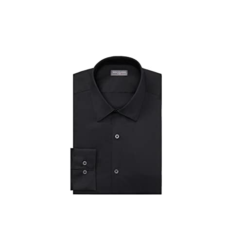 Van Heusen Men's Dress Shirt Slim Fit Flex Collar Stretch Solid, Hearth, 18" Neck 32"-33" Sleeve