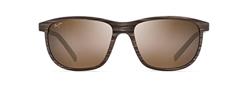 Maui Jim Men's and Women's Lele Kawa Polarized Classic Sunglasses, Brown Stripe/HCL® Bronze, Medium