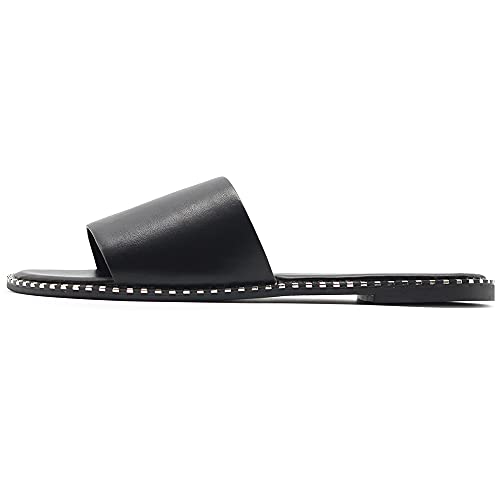 Ollio Women's Shoes Simple Comfort Slide Sandals S130 (6 B(M) US, Black)