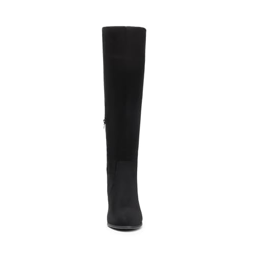 DREAM PAIRS Women's Chunky Heel Knee High and Up Boots,Size 10,Burgundy,MIDLEG