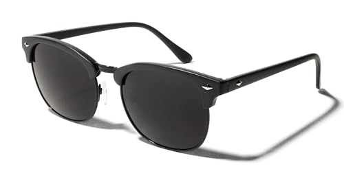 ShadyVEU Super Dark Matte Tortoise Sunglasses Blackout UV Protection Lens Spring Hinge 80s Vintage Retro Inspired Shades (Matte Tortoise)