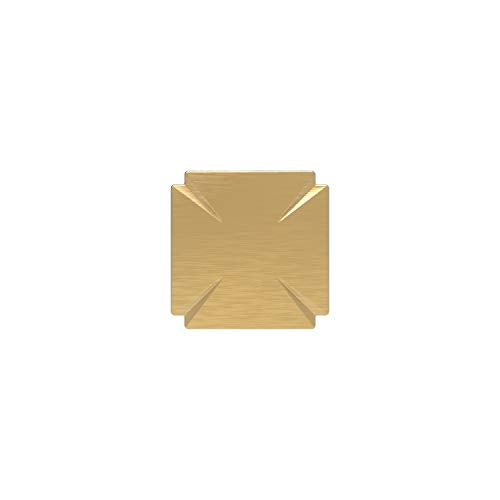 Hickory Hardware P3230-BGB Bridges Collection Home Improvement Cabinet Hardware Knobs - Kitchen Cabinet Knob for Cupboard Drawer Pulls & Dresser Brushed Golden Brass Finish 1-3/16 Inch Square - 1 Pack