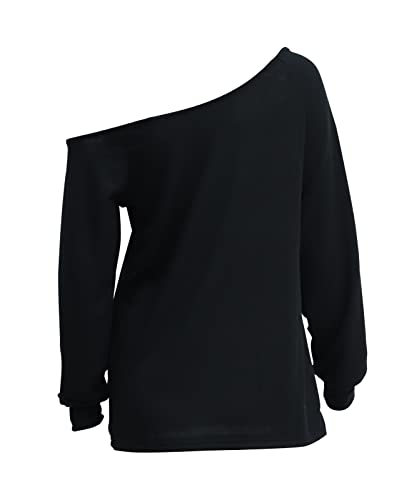 Zyyfly Off Shoulder Tops for Women Long Sleeve Casual Sexy Dressy Shirts Burgundy S