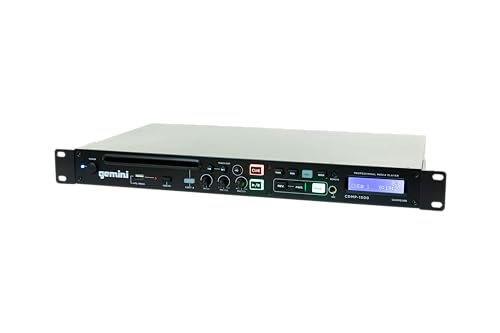 Gemini Sound CDMP-1500 19 Inch Professional/Home Anti Shock Audio Rackmount Single Disc Drive Mountable CD MP3 USB Media Music Player System Input with Remote